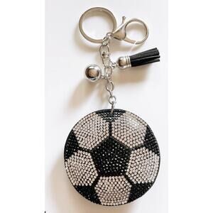 Rhinestone Soccer Keyring Keychain